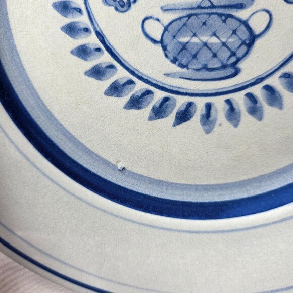 Arabia of Finland Blue Rose Dinner Plate Gray/Blue with Blue Flowers & Bands - Picture 8 of 12